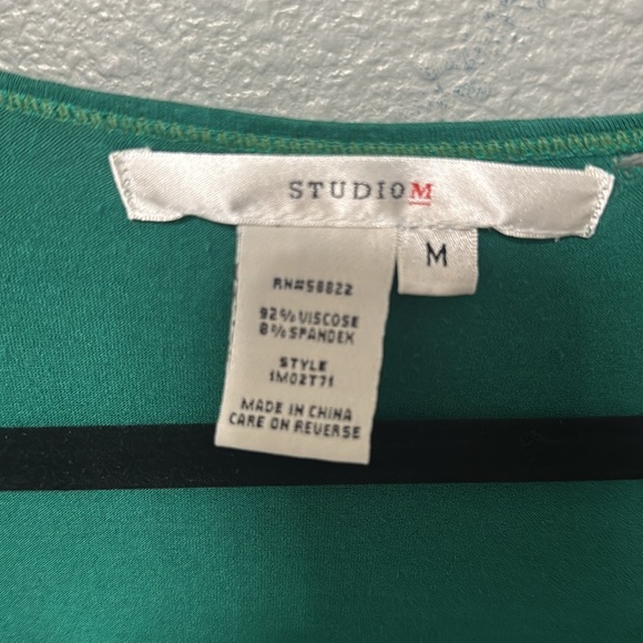 Studio M Green Draped Tank Top - Picture 4 of 4